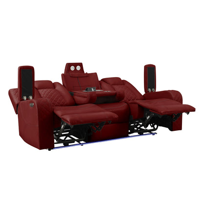 Radiant Pw Recln Sofa, Pw Headrests, Led Light W/ Dropdown Tbl