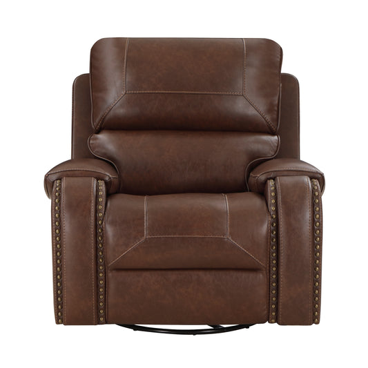 Shadowfax Swivel Glider Reclining Chair, Brw Leather Gel