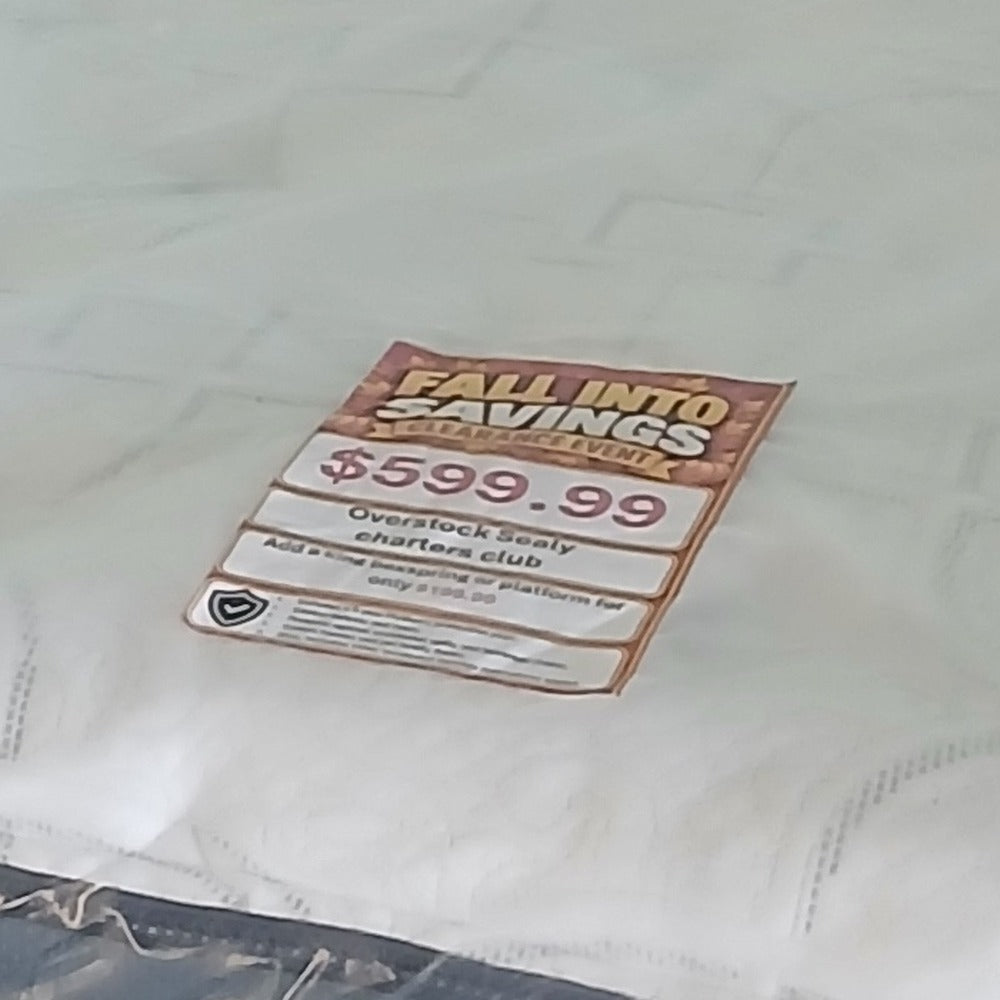 Overstock Sealy Charter Club King Mattress - price tag zoom