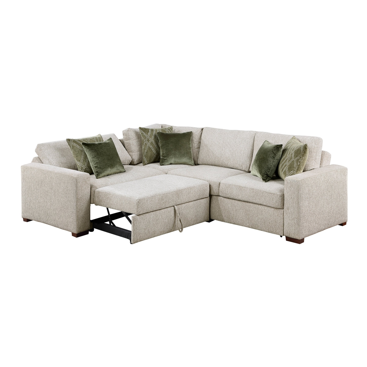 Isla 3-Piece Sectional with Pull-out Bed and Click Motion Back