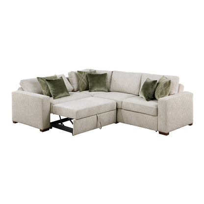 Isla 3-Piece Sectional with Pull-out Bed and Click Motion Back