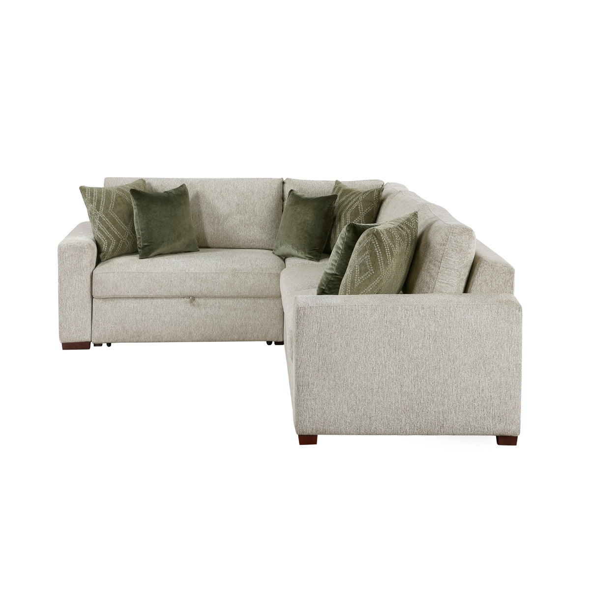 Isla 3-Piece Sectional with Pull-out Bed and Click Motion Back