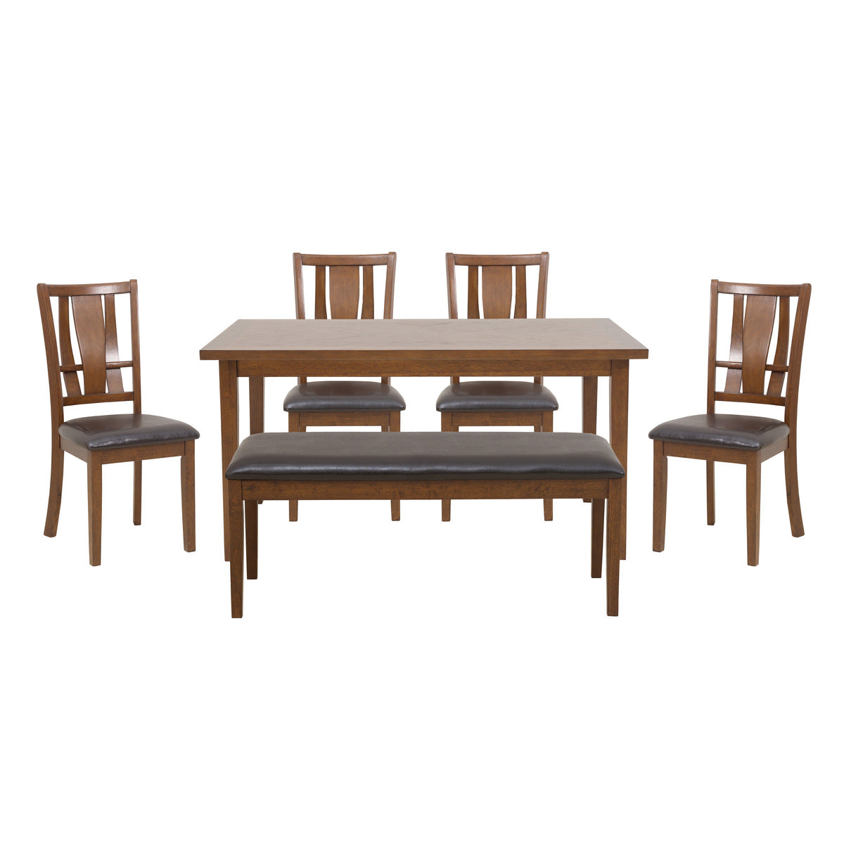 6-Piece Pack Dinette Set, Brown Mindy