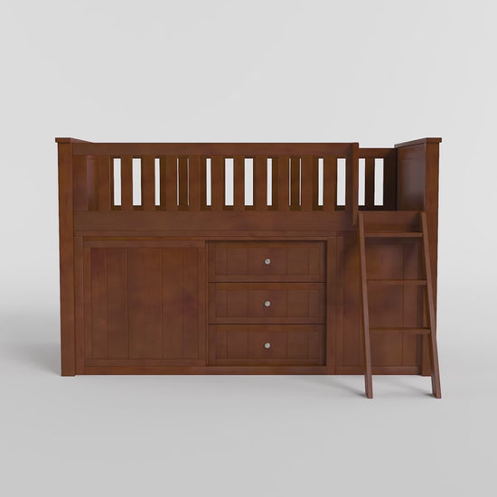 Rowe Low Loft Bunk with Bookcase and Dresser video