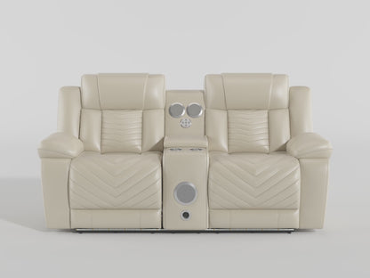Huron Power Double Reclining Love Seat with Center Console, Wireless Speakers, LED and Charging Ports video