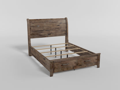 Jerrick Sleigh Platform Bed with Footboard Storage video