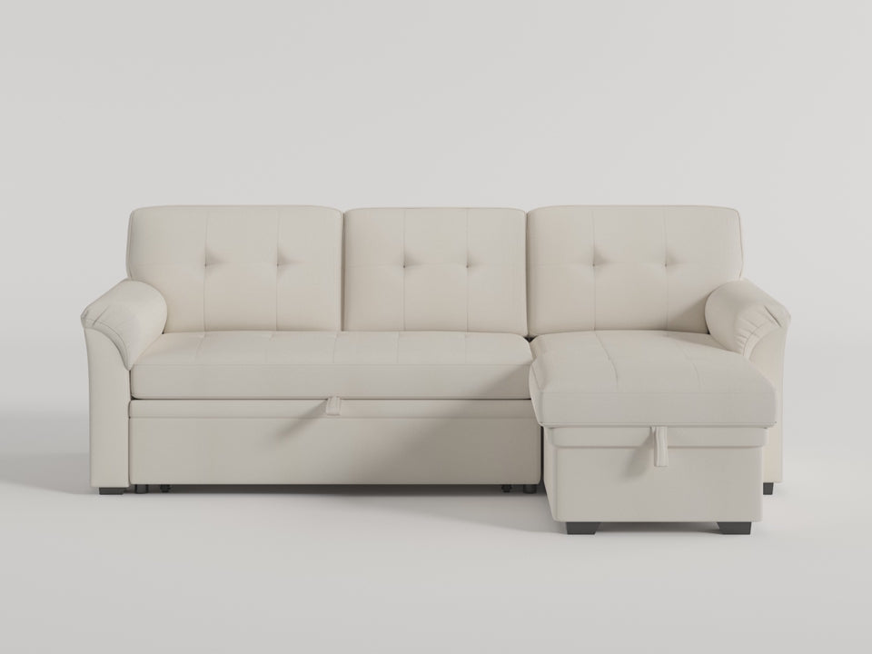 Elara 2-Piece Reversible Sectional with Pull-out Bed, Reversible Chaise and Hidden Storage video