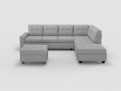 Maston 3-Piece Reversible Sectional with Drop-Down Cup Holders and Storage Ottoman video