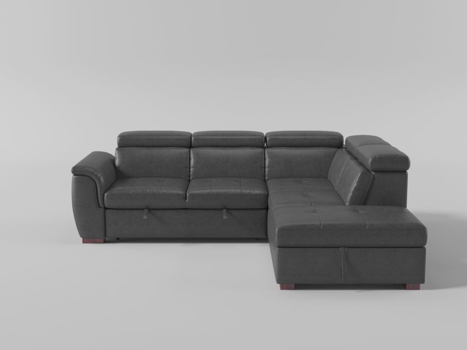 Barre 2-Piece Sectional with Pull-out Bed and Right Chaise with Hidden Storage, Adjustable Headrests video