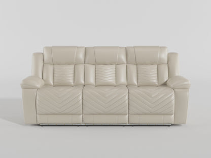 Huron Power Double Reclining Sofa with Center Drop-Down Cup Holders, Wireless Charger, Magazine Bag, LED and Charging Ports video