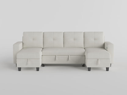 Robinson Sectional with Two Chaises, Pull-out Bed, Shelves and Charging Ports video