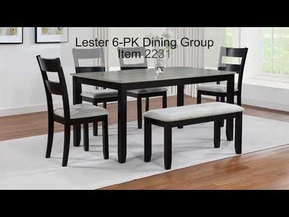 Lester 6-Pk Dining W/Bench L.Grey (2231SET-LG) video