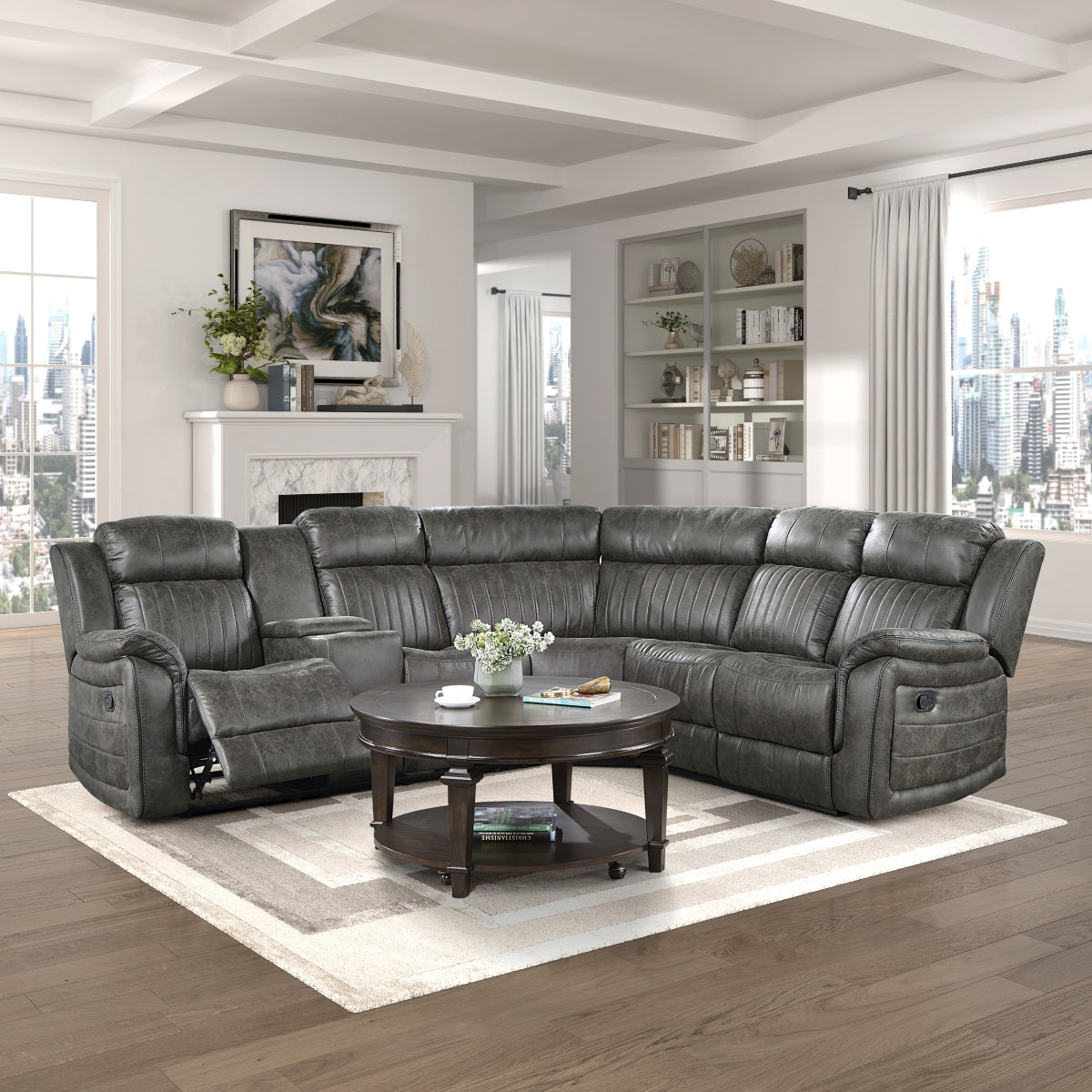 Centeroak 3-Piece Reclining Sectional with Left Console