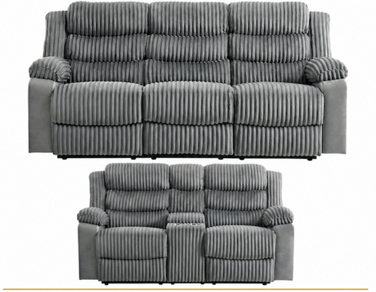 Max Reclining Sofa & Loveseat (Gray)